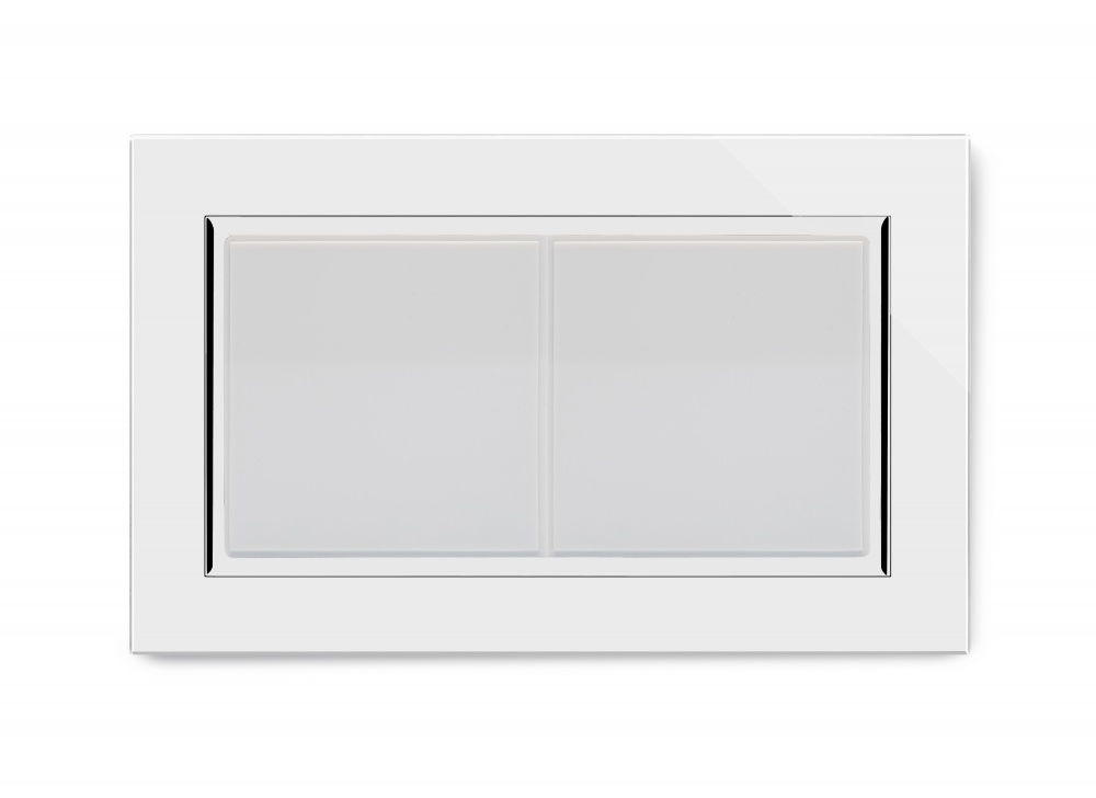 Crystal CT Double Blank Socket White RetroTouch Designer Light Switches & Plug Sockets